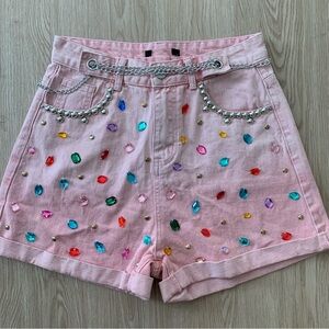 High waist rhinestone 80’s style chain details nwot